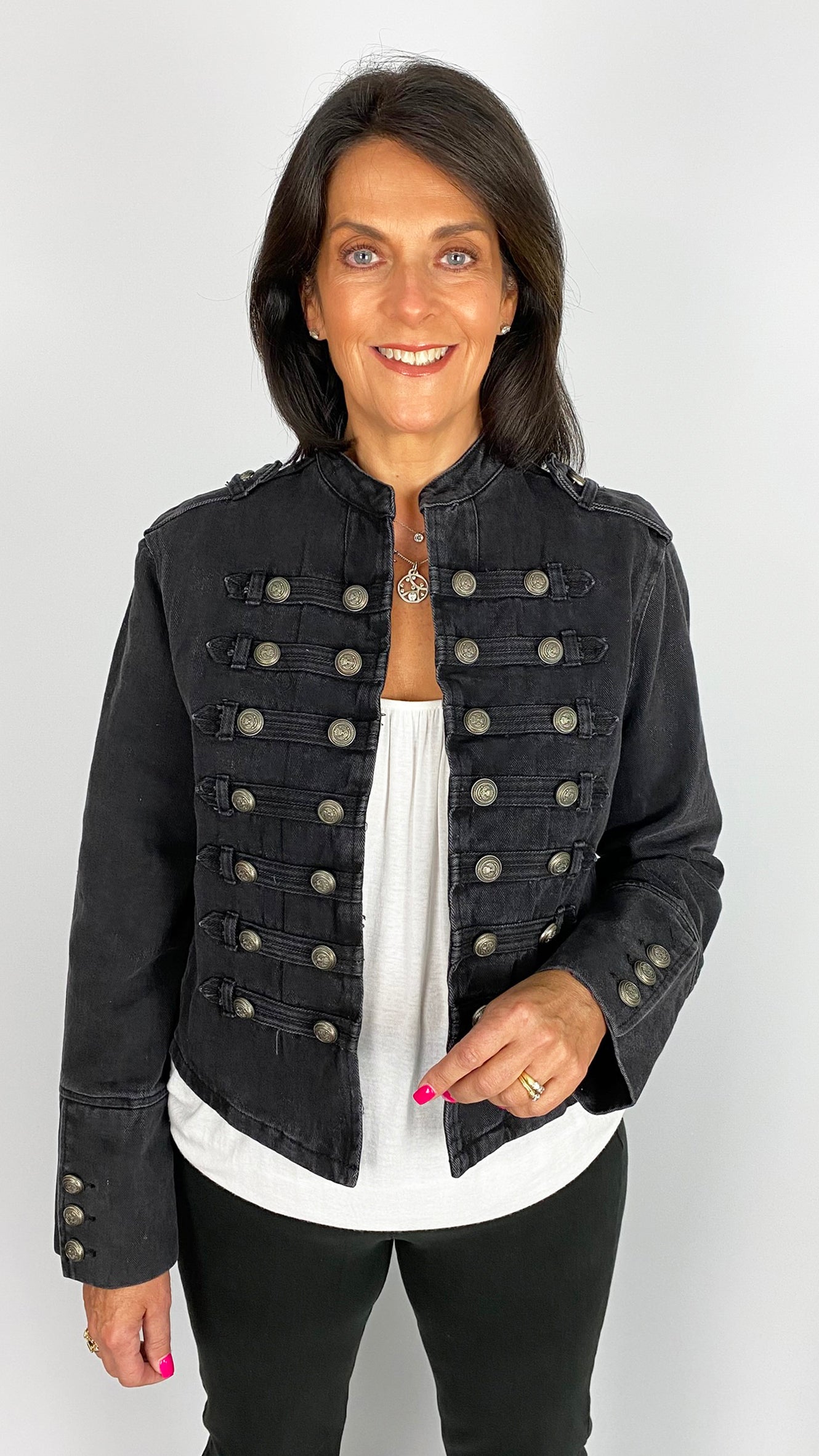 Military style cotton denim jacket | 2 Colours |2 Sizes
