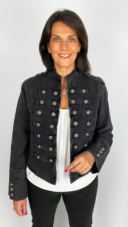 Military style cotton denim jacket | 2 Colours |2 Sizes