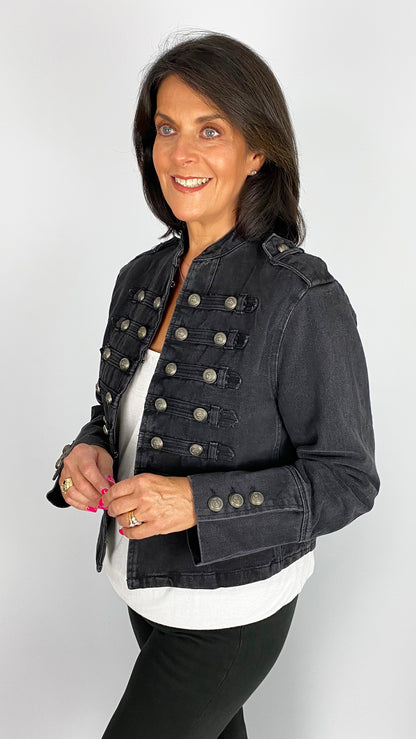 Military style cotton denim jacket | 2 Colours |2 Sizes