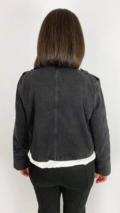 Military style cotton denim jacket | 2 Colours |2 Sizes