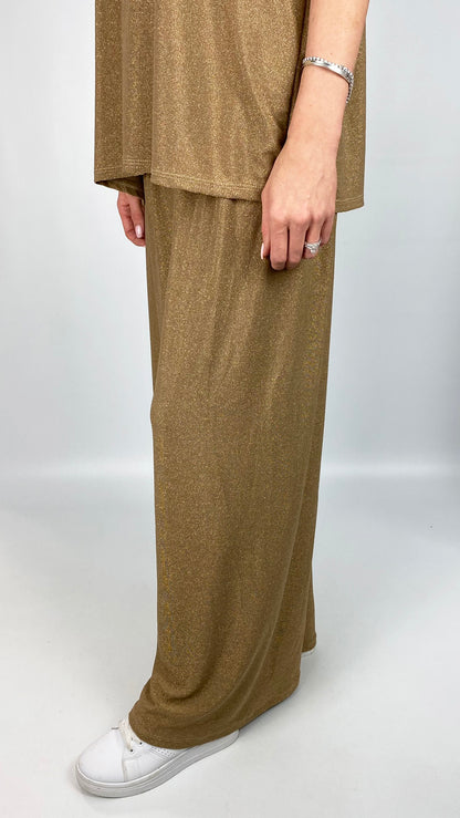 Lurex wide-leg trouser (3 Colours)