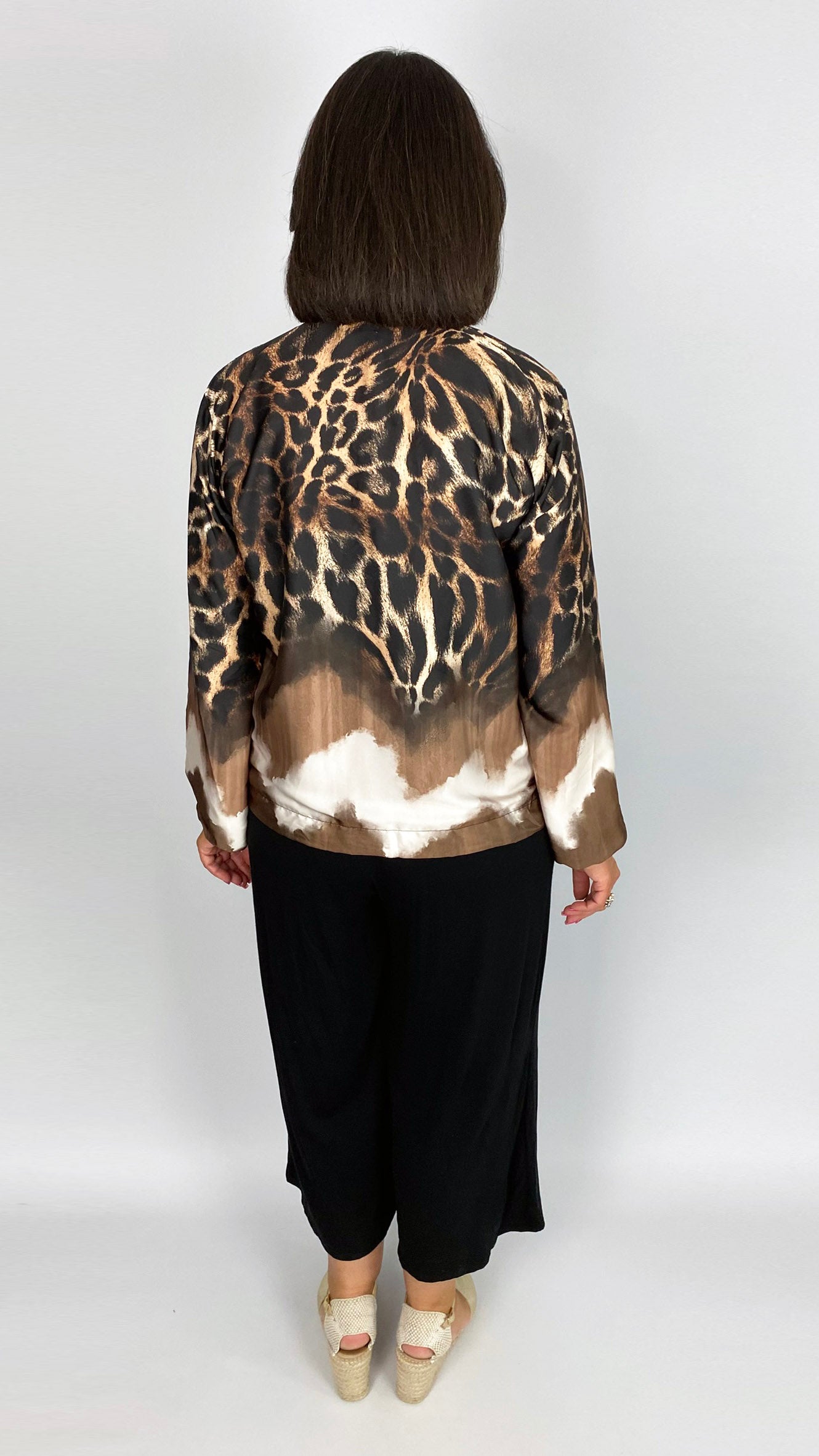 Animal print zip-through vegan silk jacket | 3 Colours