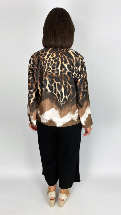 Animal print zip-through vegan silk jacket | 3 Colours