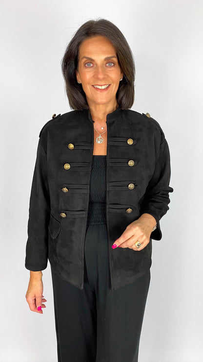 Military style faux suede jacket | 3 Colours