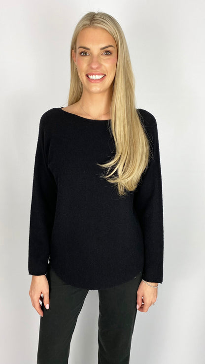 Curved hem slash neck jumper (8 Colours) - back in!