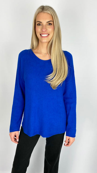 Curved hem slash neck jumper (8 Colours) - back in!