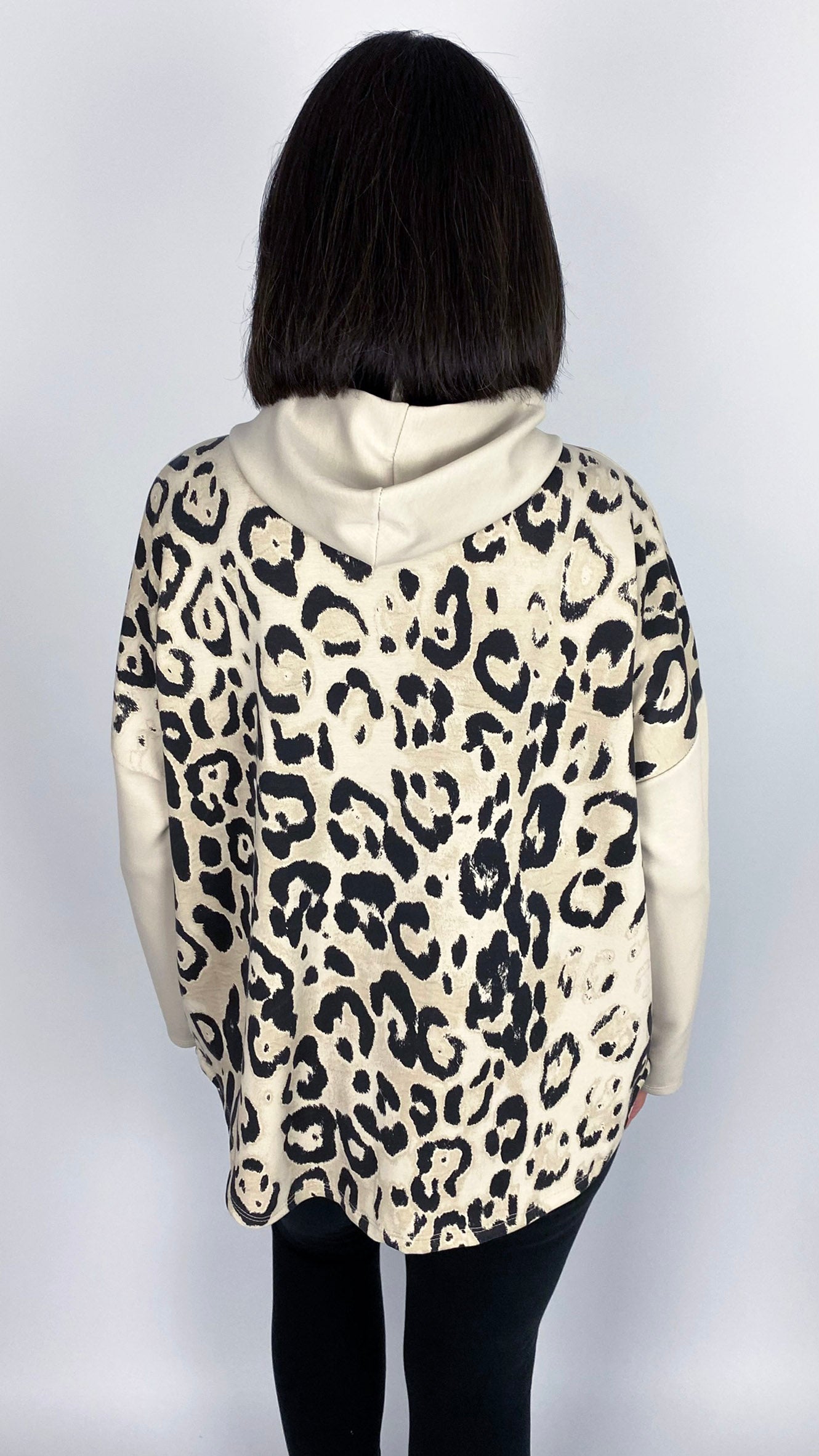 Leopard back hooded sweatshirt | 4 Colours
