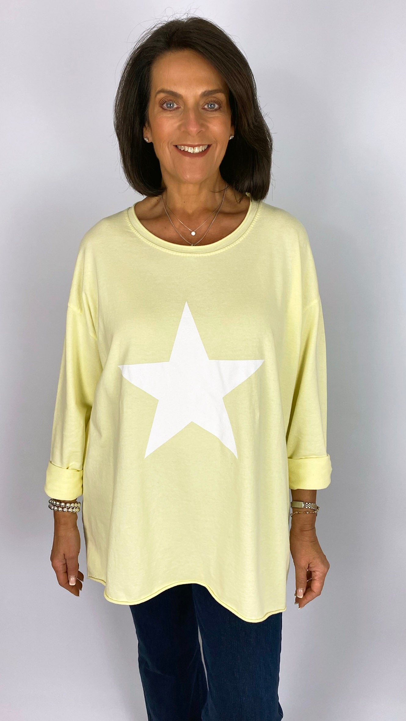 Star motif oversized lightweight sweatshirt | 3 Colours