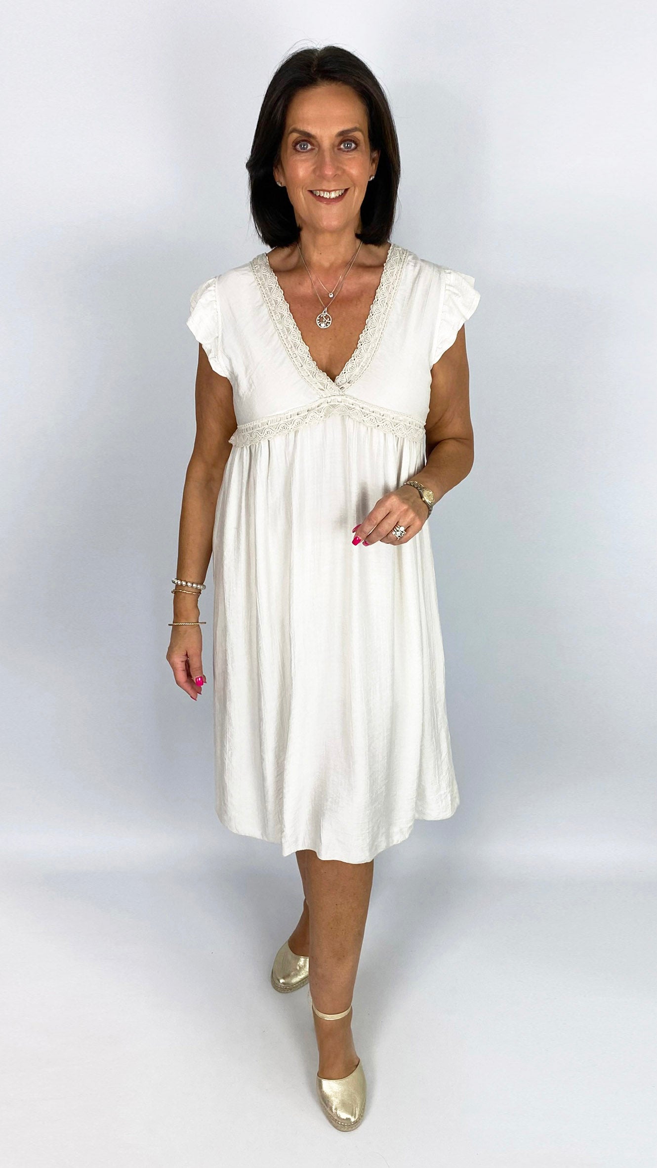 Crochet trimmed midi dress | 3 Colours | Limited!