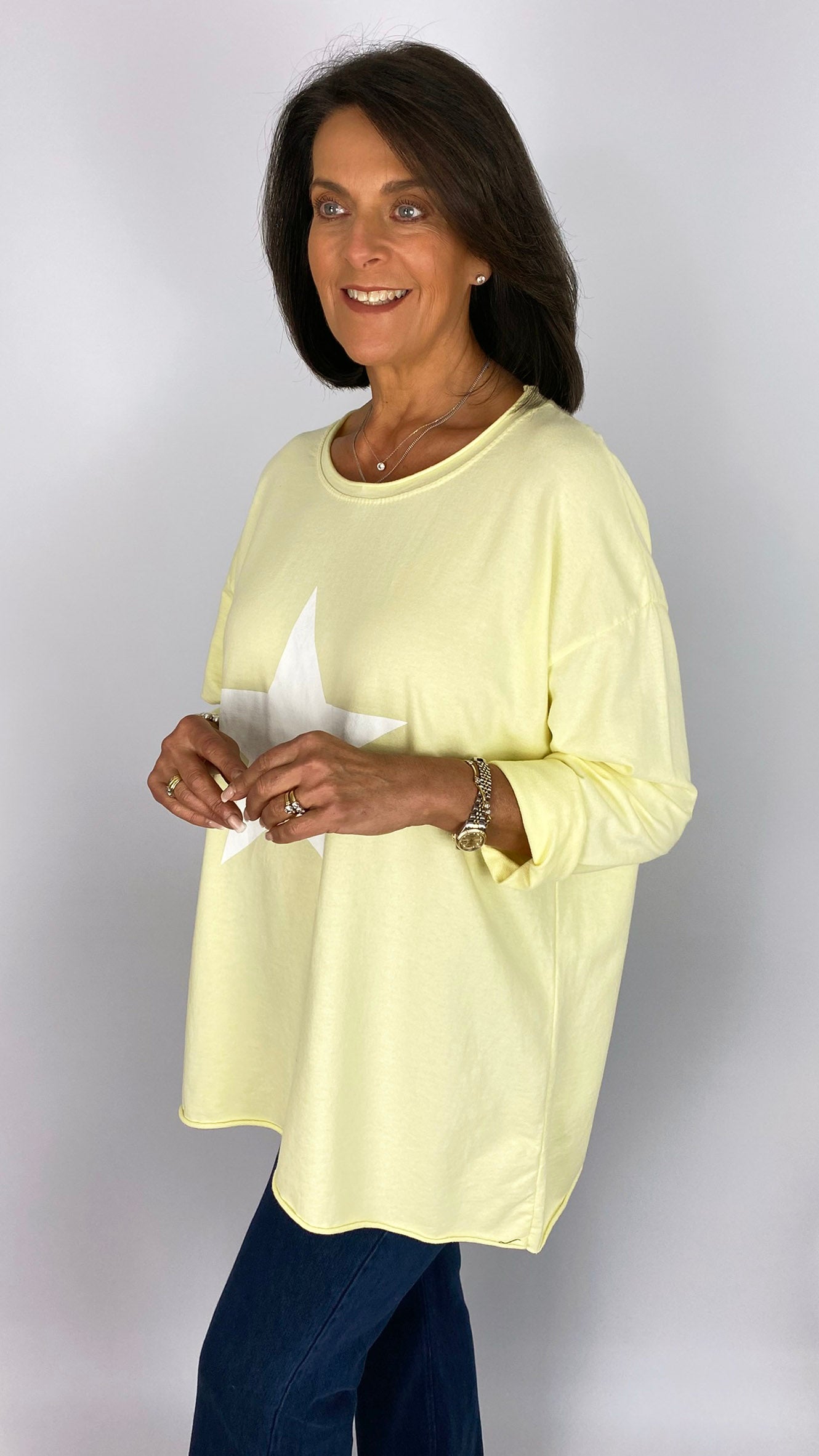 Star motif oversized lightweight sweatshirt | 3 Colours