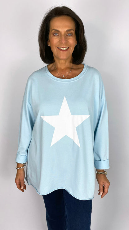 Star motif oversized lightweight sweatshirt | 3 Colours