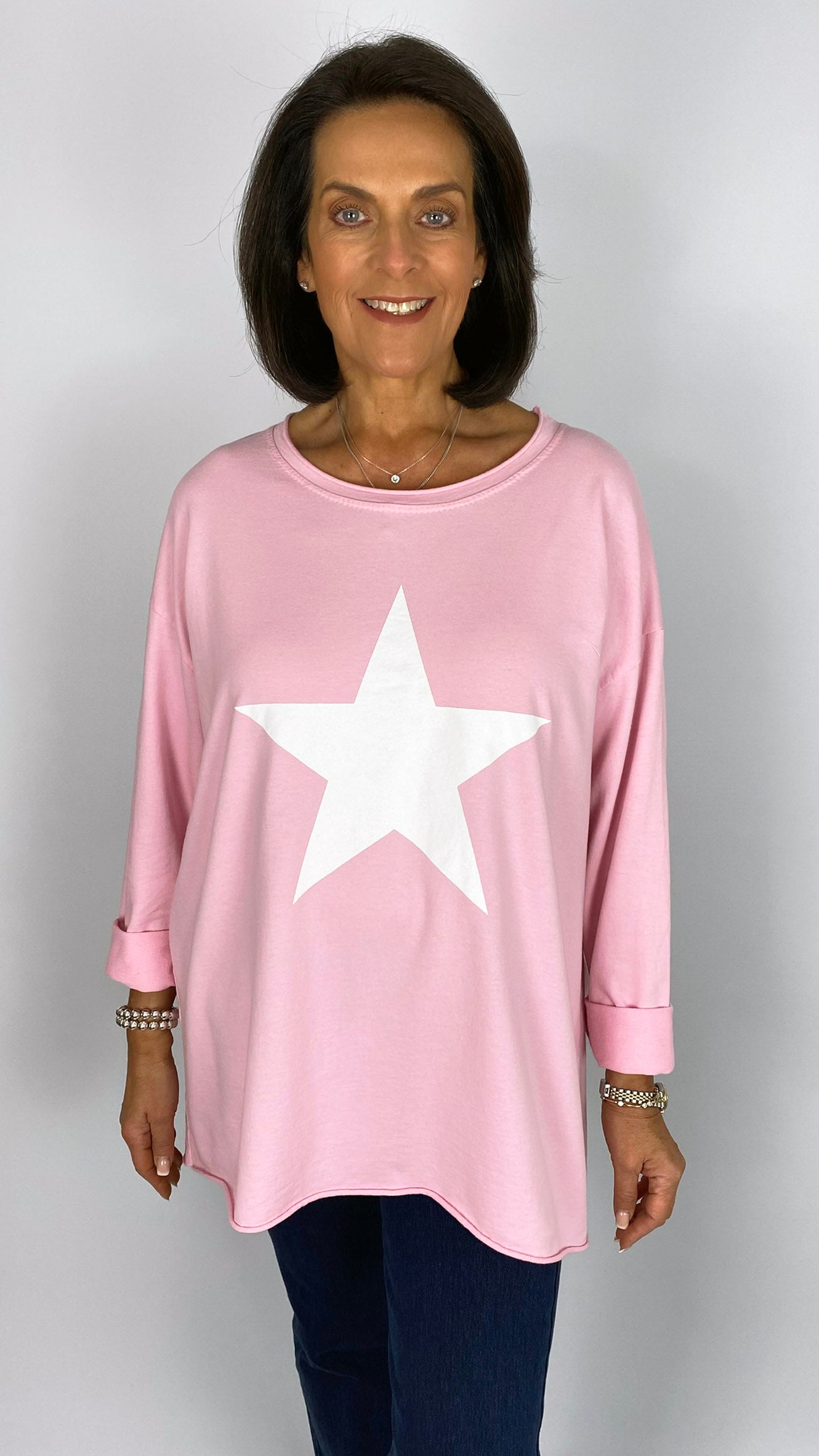 Star motif oversized lightweight sweatshirt | 3 Colours