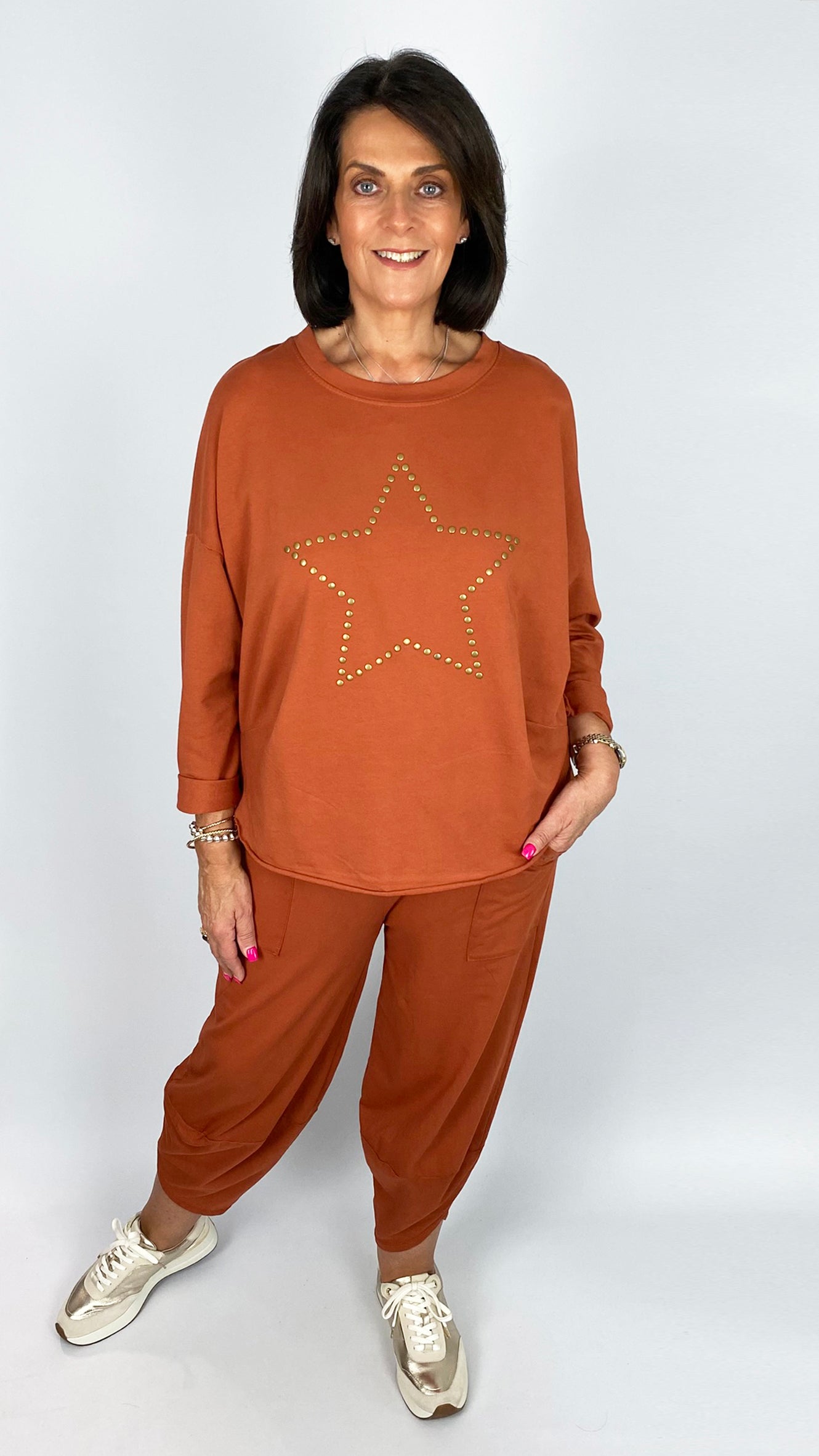 Gold studded star cotton sweatshirt | 4 Colours