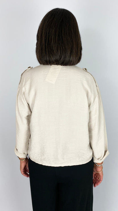 Crepe-feel lightweight military style jacket | 6 Colours