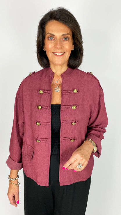 Crepe-feel lightweight military style jacket | 6 Colours
