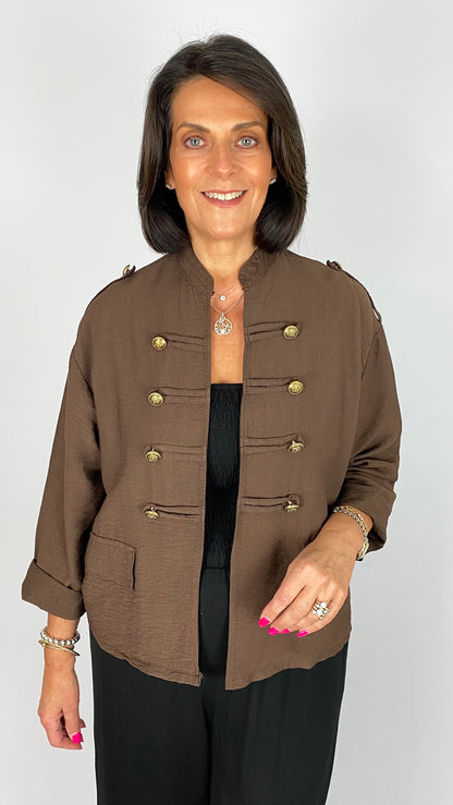 Crepe-feel lightweight military style jacket | 6 Colours