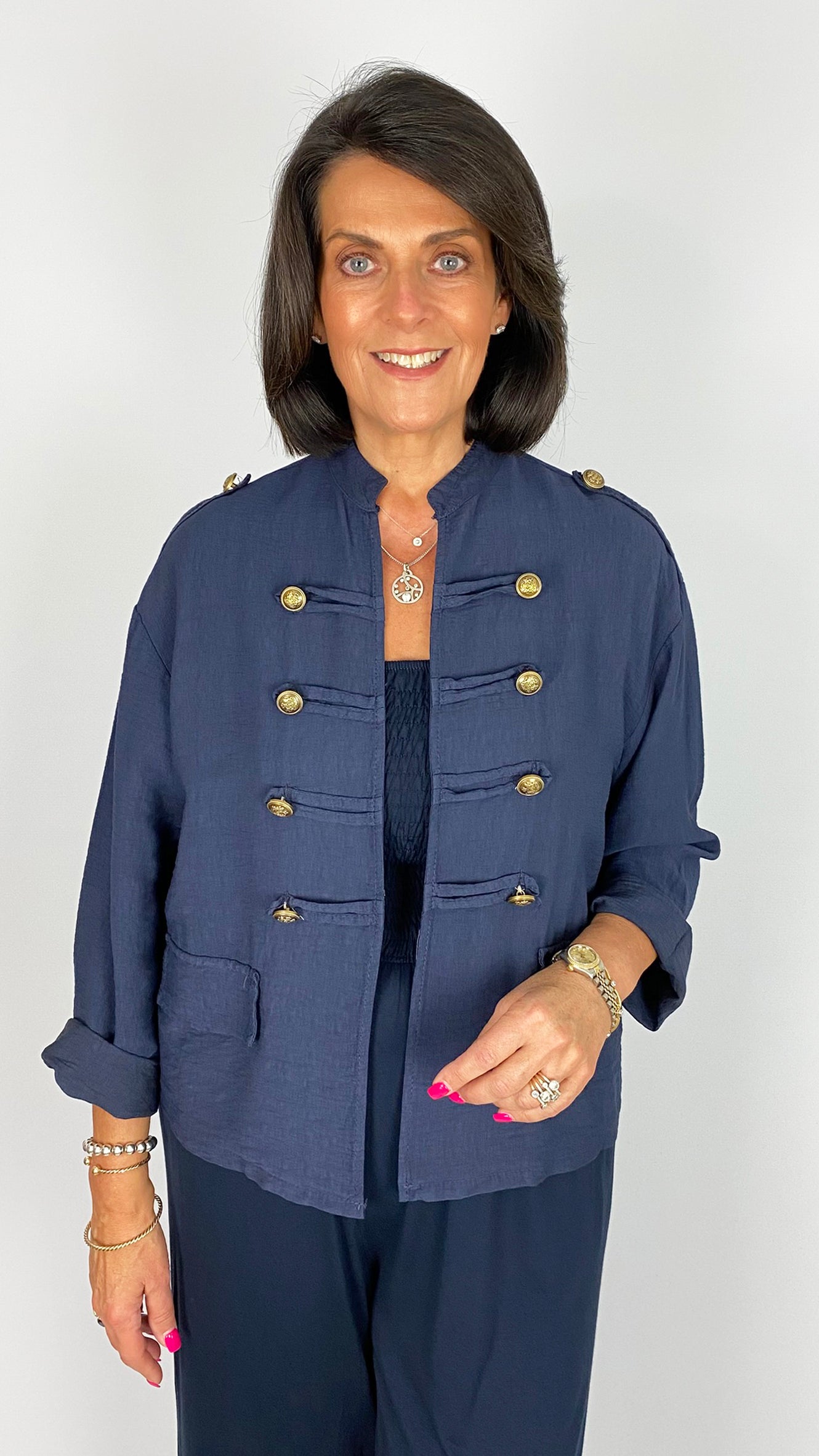Crepe-feel lightweight military style jacket | 6 Colours