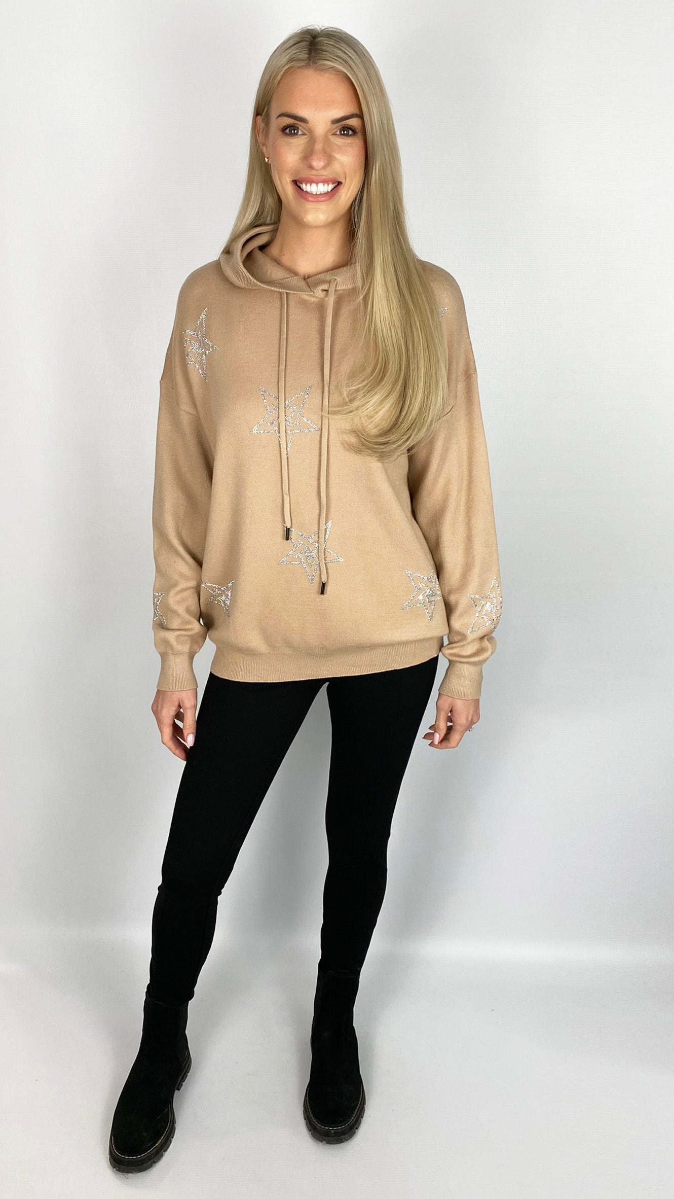 Embellished multi star hooded jumper (4 Colours)