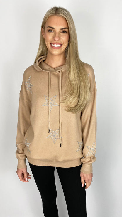 Embellished multi star hooded jumper (4 Colours)