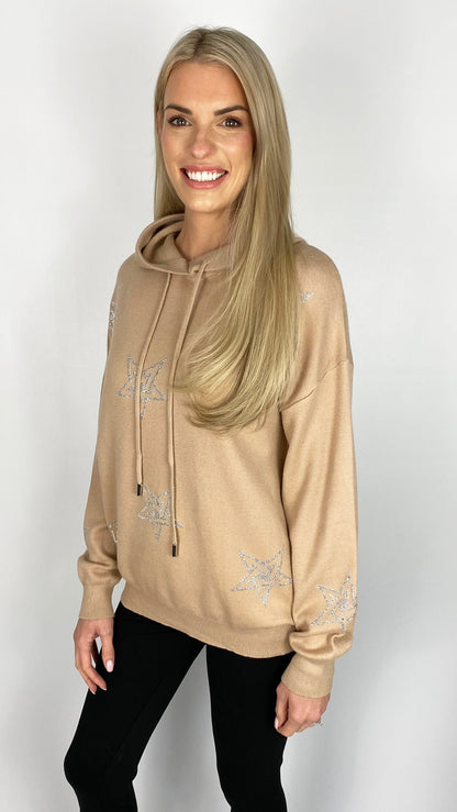 Embellished multi star hooded jumper (4 Colours)