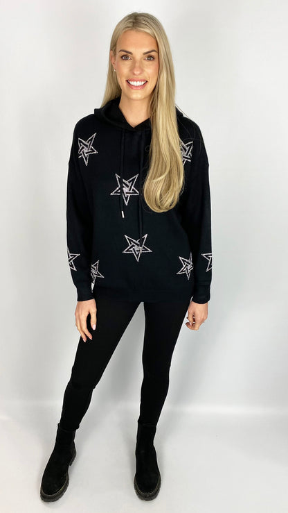 Embellished multi star hooded jumper (4 Colours)