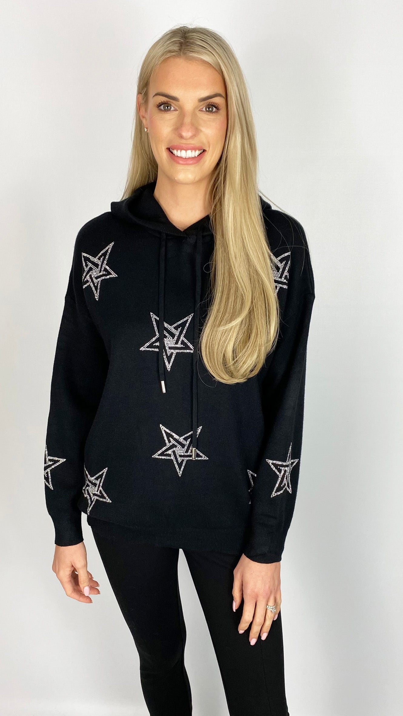 Embellished multi star hooded jumper (4 Colours)