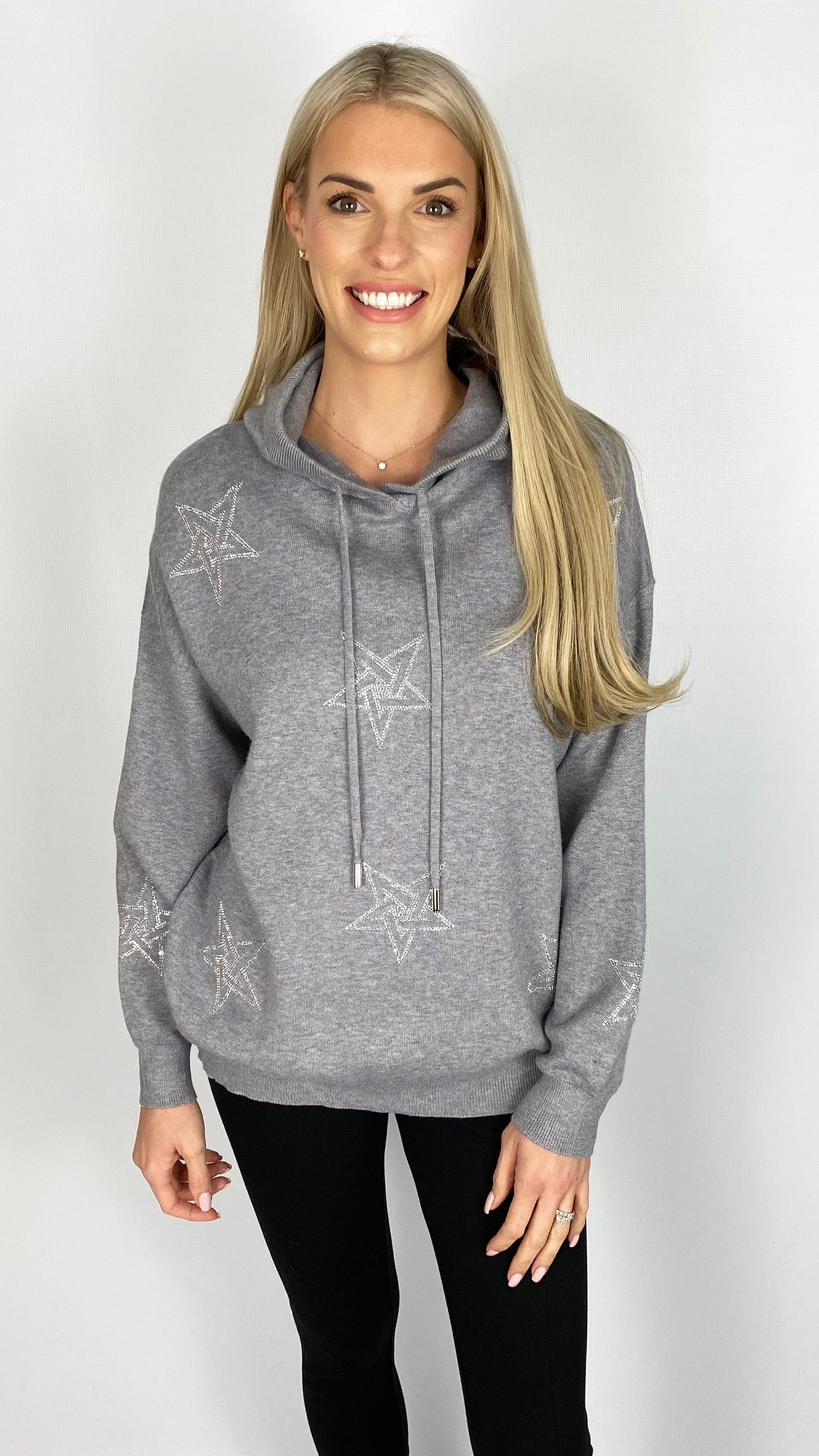 Embellished multi star hooded jumper (4 Colours)