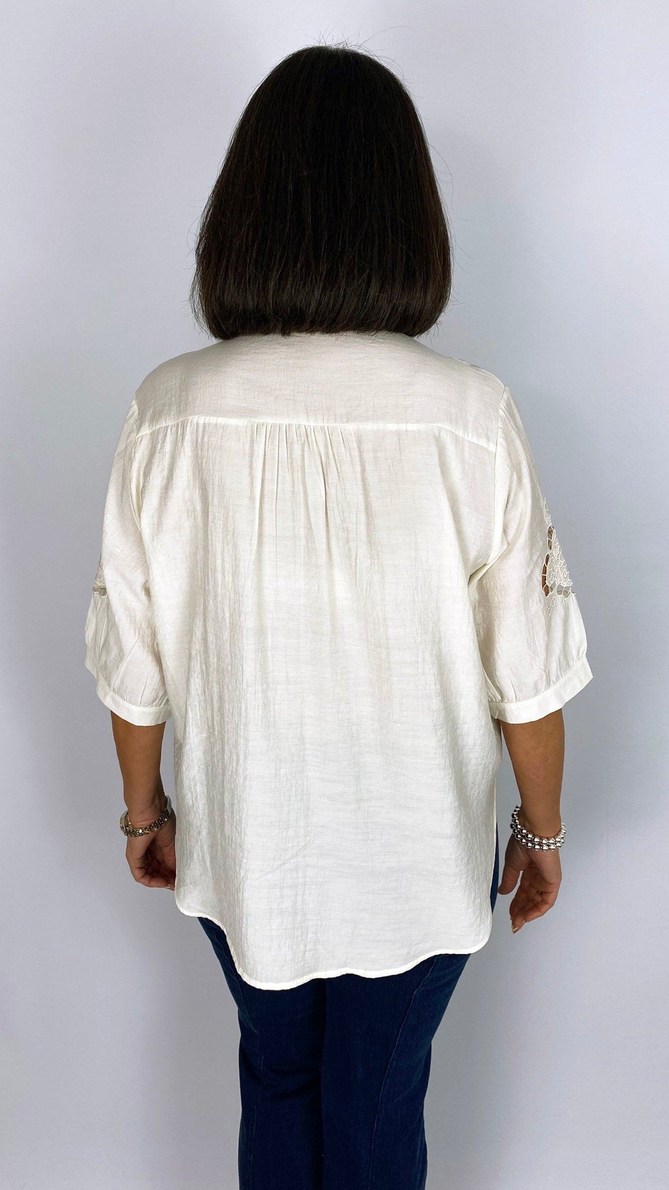 Pleated detail embroidery anglaise blouse | 4 Colours