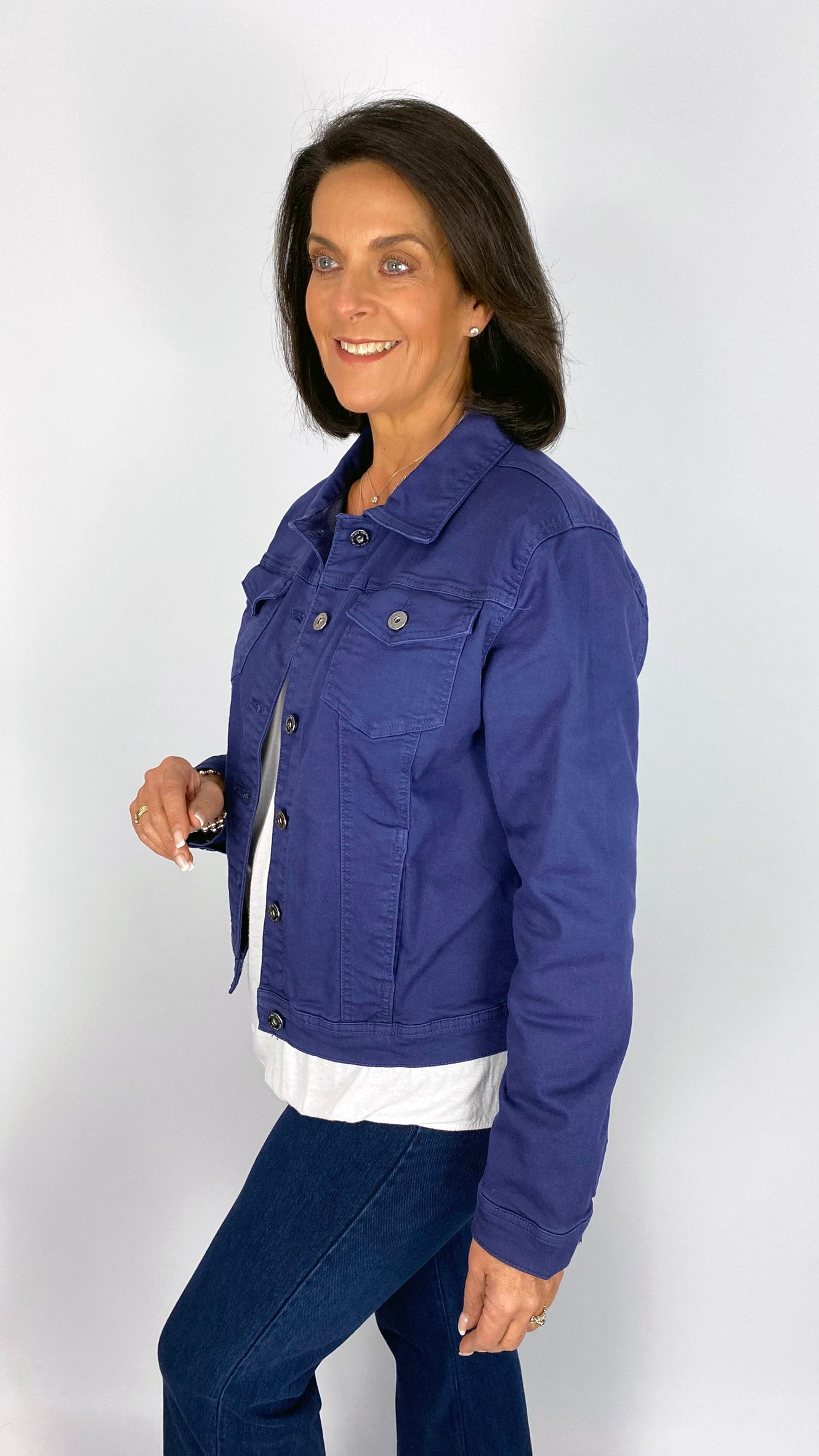 Stretch denim jacket | Indigo