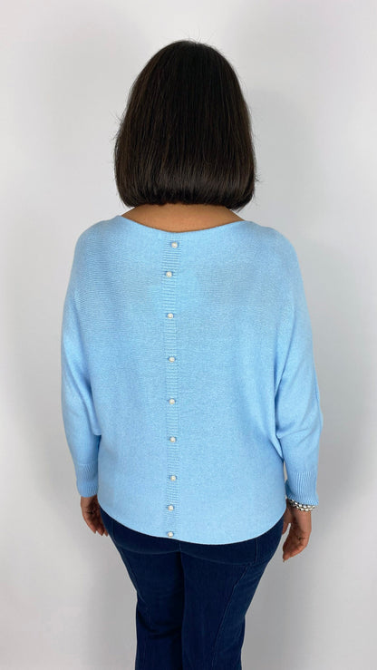 Ultra soft batwing pearl back jumper | 3 Colours