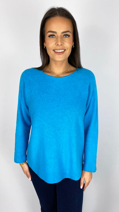 Essential curved hem slash neck jumper | 9 Colours