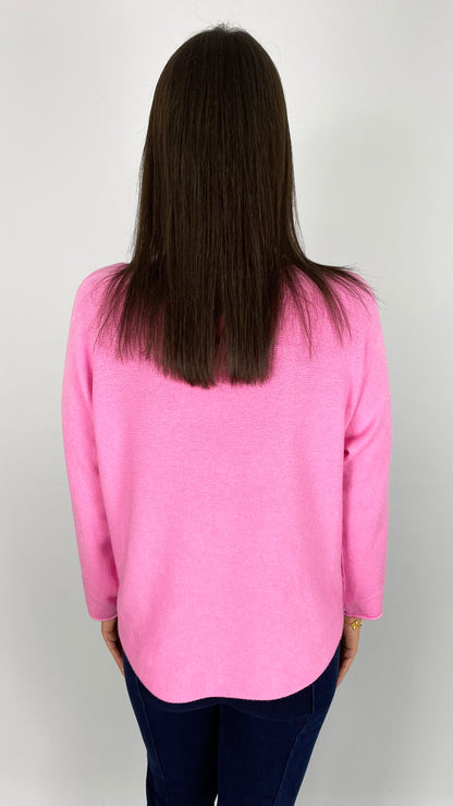 Essential curved hem slash neck jumper | 9 Colours