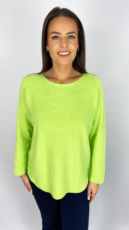 Essential curved hem slash neck jumper | 9 Colours