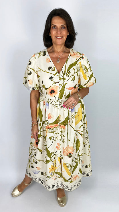 Chelsea button-through print dress