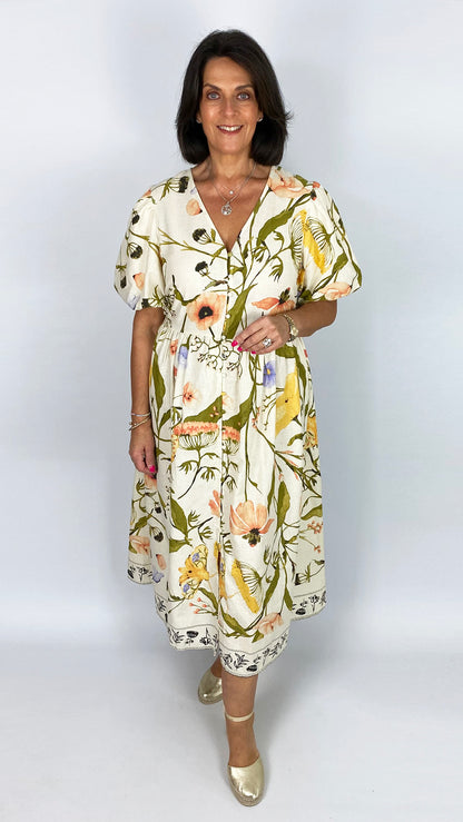 Chelsea button-through print dress