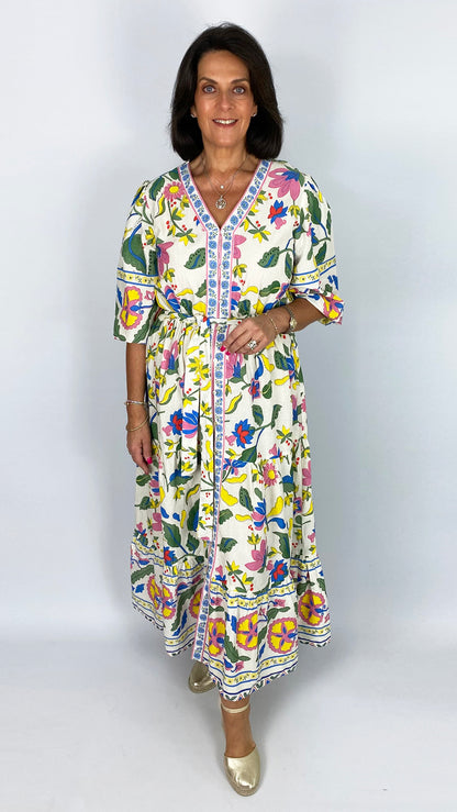 Sabine button-through tie-waist shirtdress