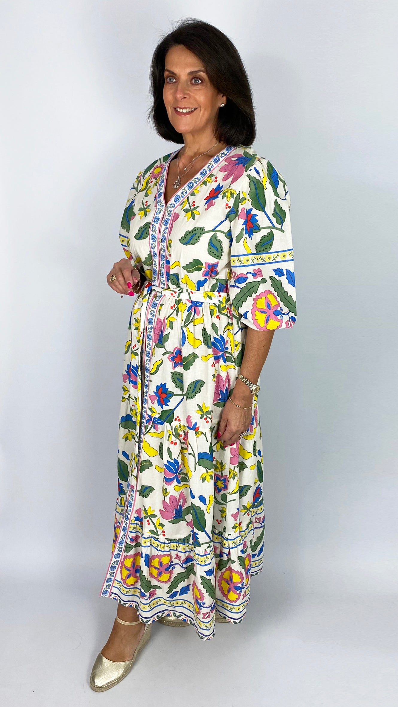 Sabine button-through tie-waist shirtdress