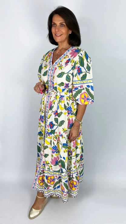 Sabine button-through tie-waist shirtdress