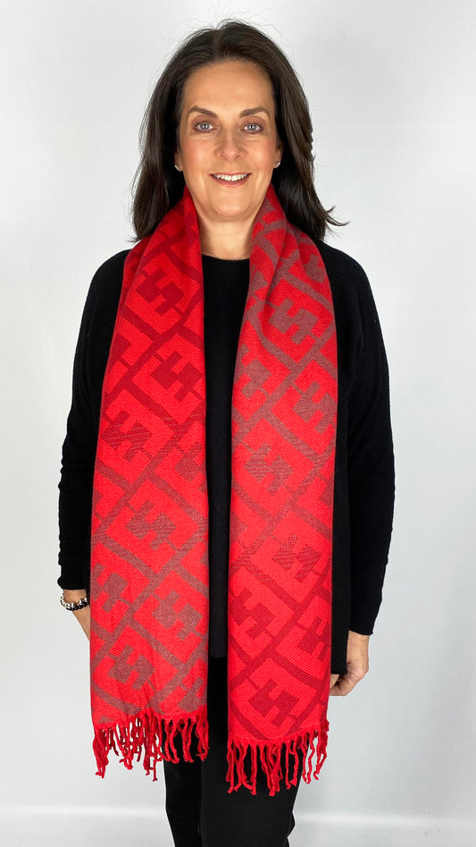 Ombre weave print fringed scarf (5 Colours) - 3 for £50 mix & match