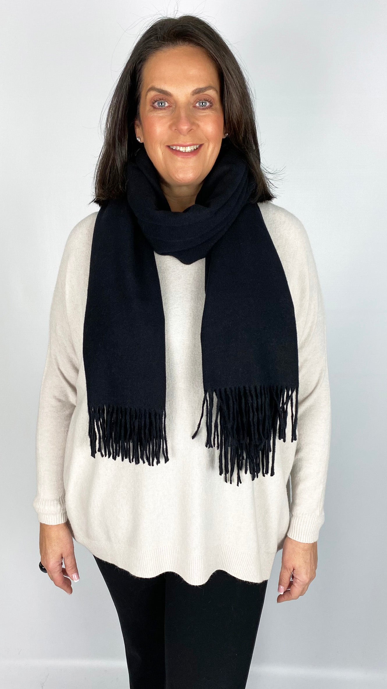 Cashmere mix fringed scarf (7 Colours) - 3 for £50 mix & match