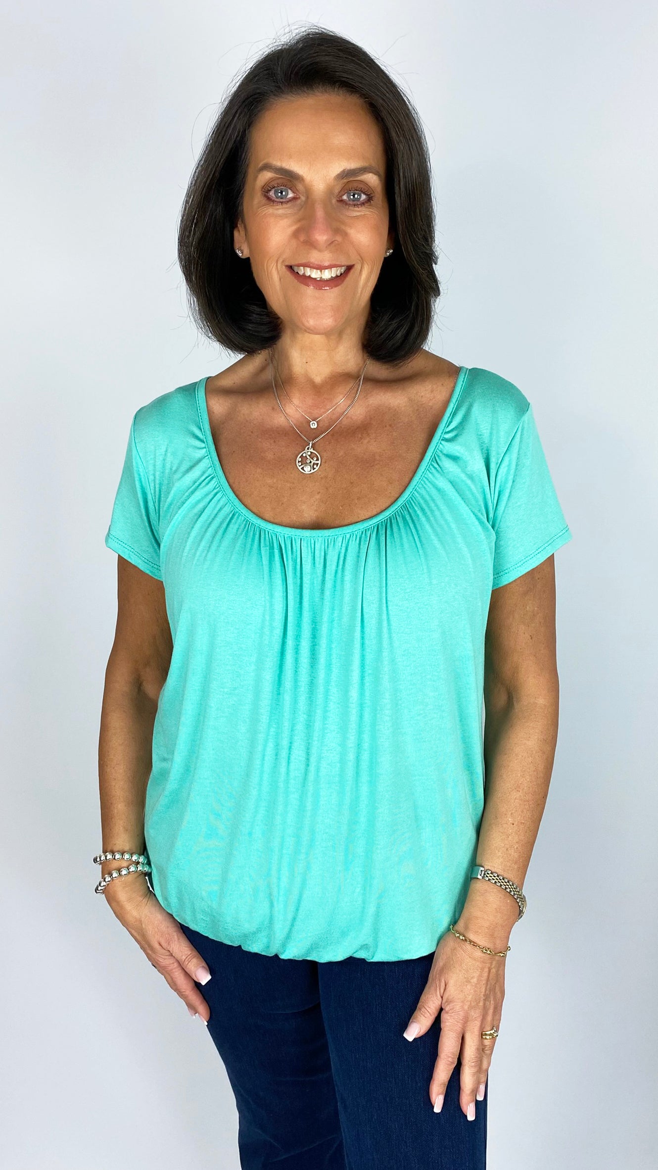 Gathered short-sleeve top | 12 Colours | Bestseller | back in!