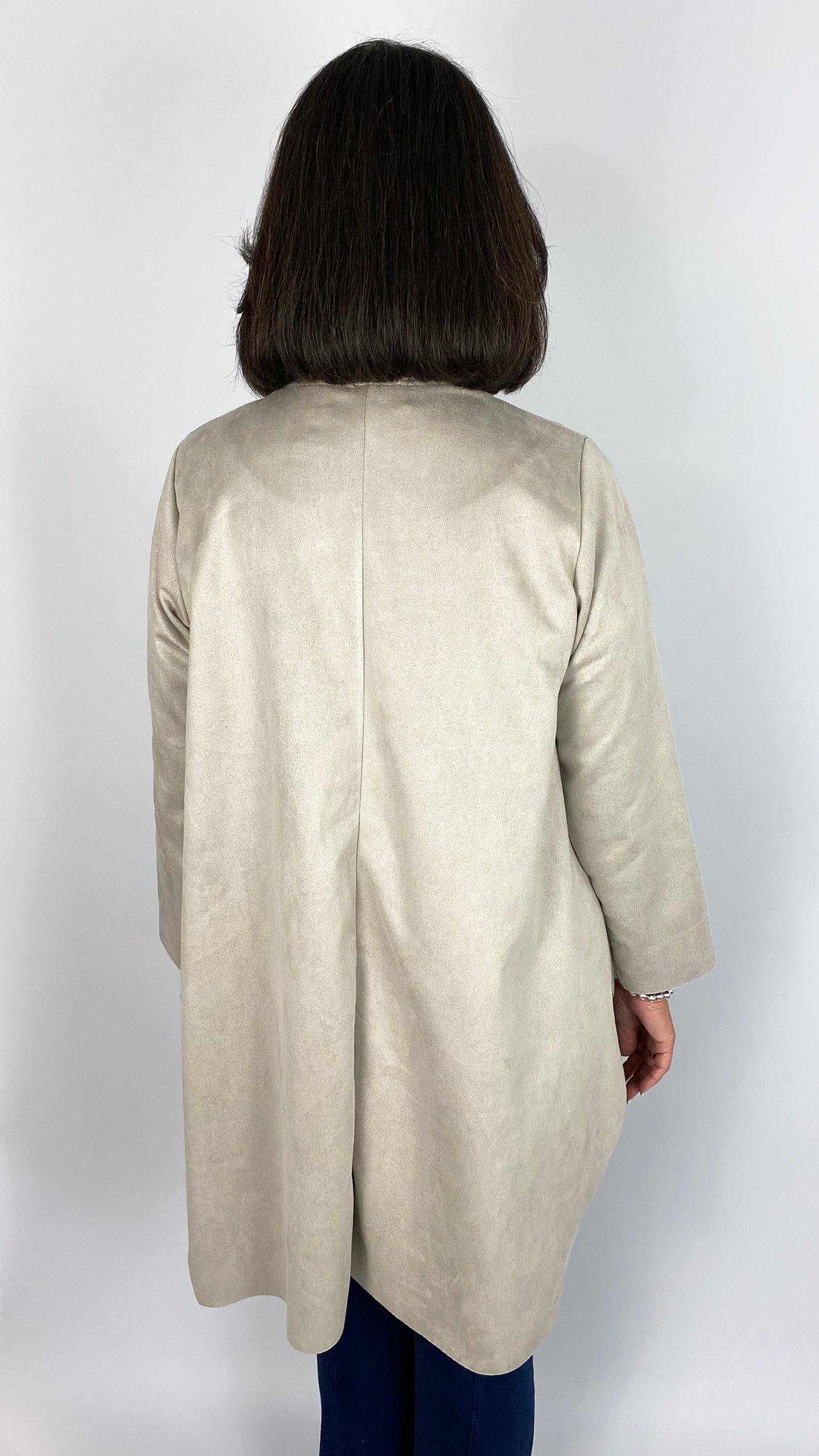 Suedette waterfall edge-to-edge jacket  | 5 Colours