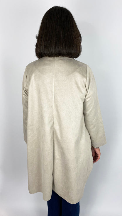 Suedette waterfall edge-to-edge jacket  | 5 Colours