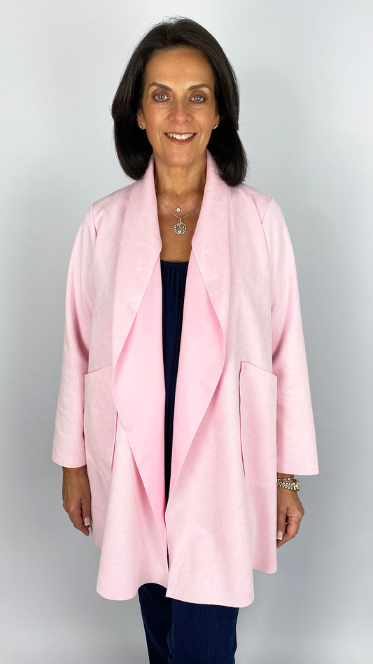 Suedette waterfall edge-to-edge jacket  | 5 Colours | last 1s