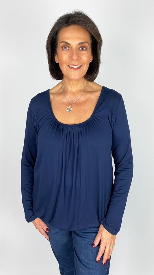 Gathered long sleeve top  | 11 Colours