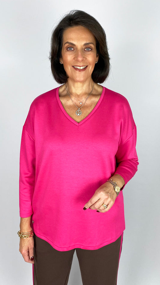 Jersey v-neck long sleeve top | 3 Colours | by Malissa J