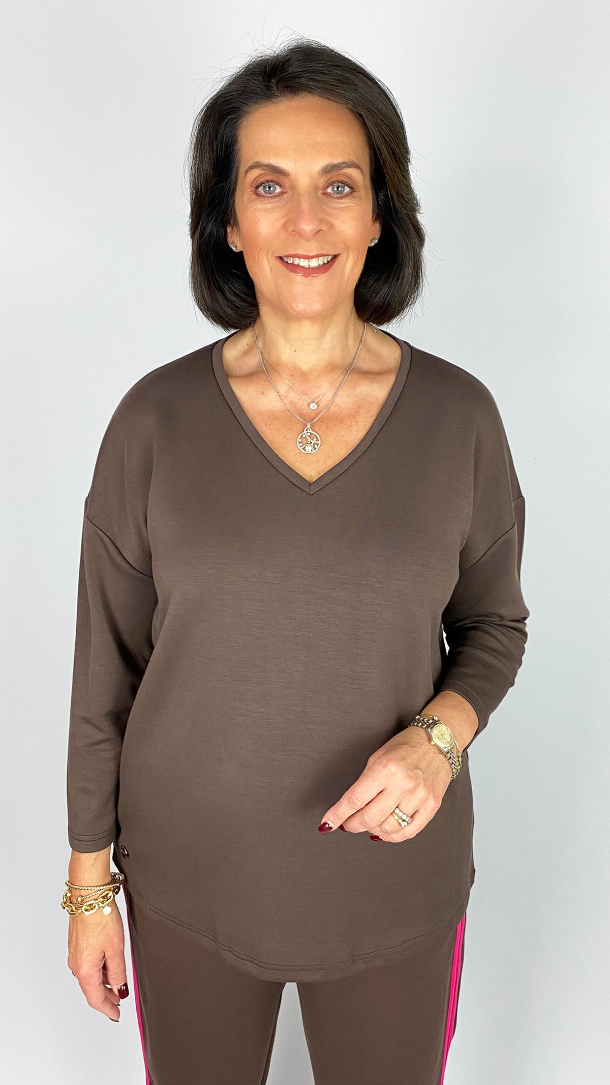 Jersey v-neck long sleeve top | 3 Colours | by Malissa J