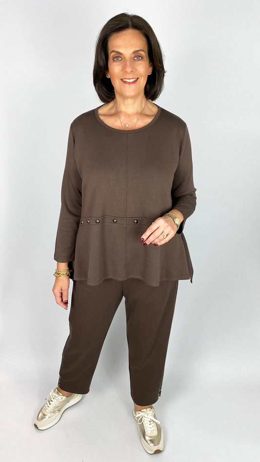 Dipped side studded ultra soft top | 2 Colours | by Malissa J