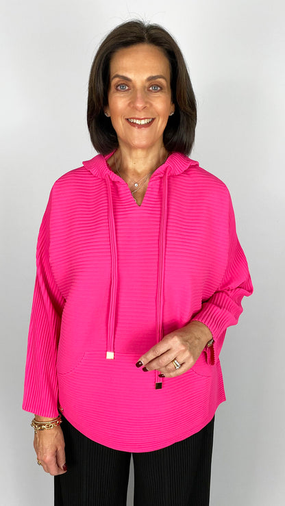 Pleated curved hem hoodie | 2 Colours | by Malissa J