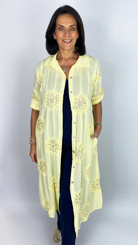 Sequin motif button-through pocket shirtdress | 6 Colours